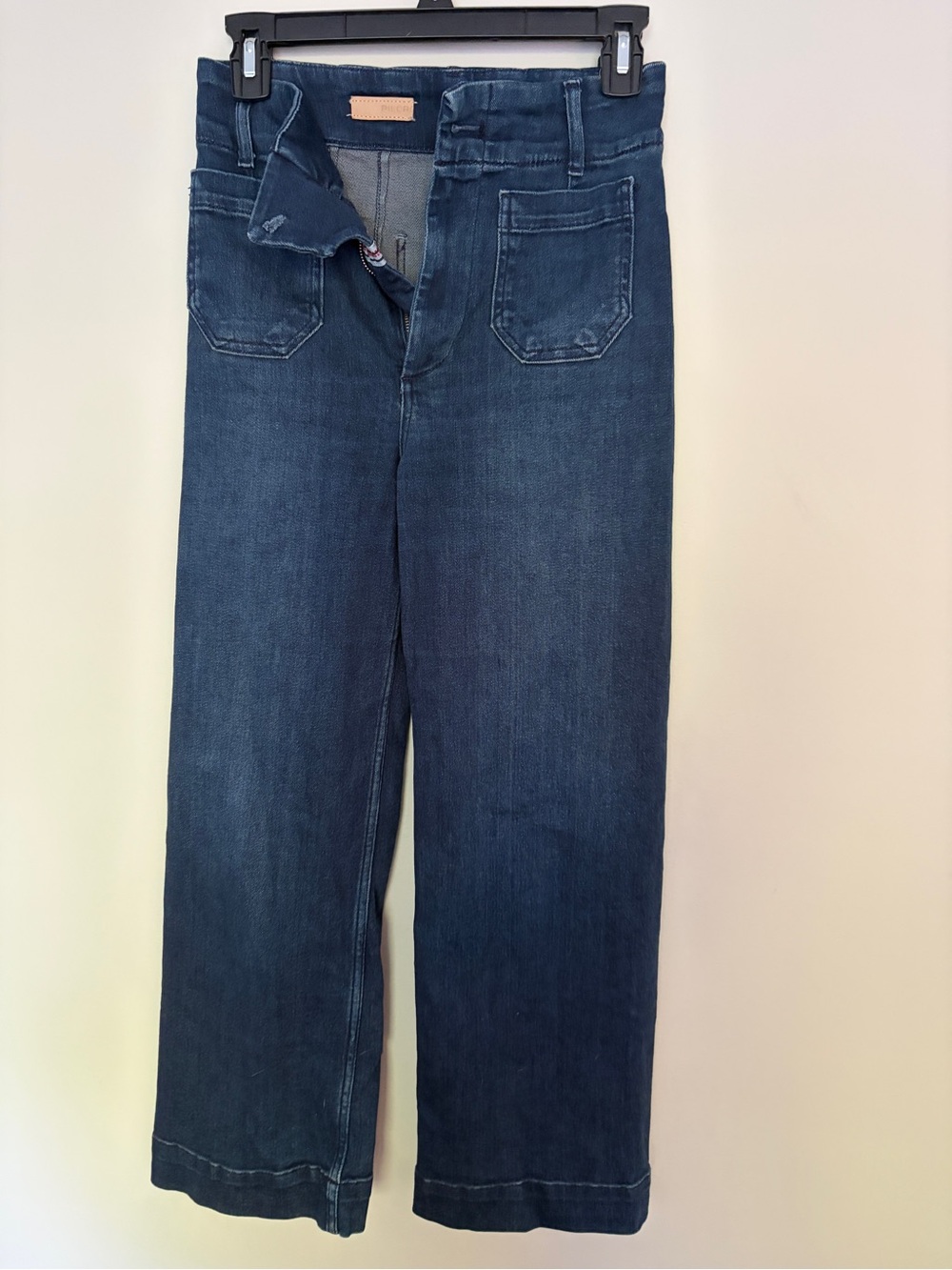 Pilcro Women's Cropped Wide-Leg Jeans in Dark Blue